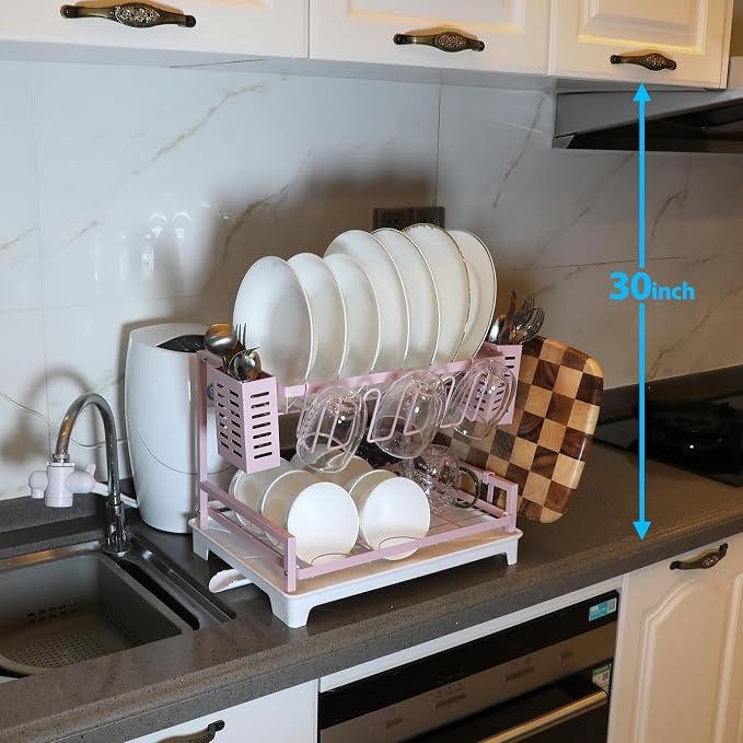 Dish Drying Rack, Rust-Proof 2 Tier Dish Racks - Image 6