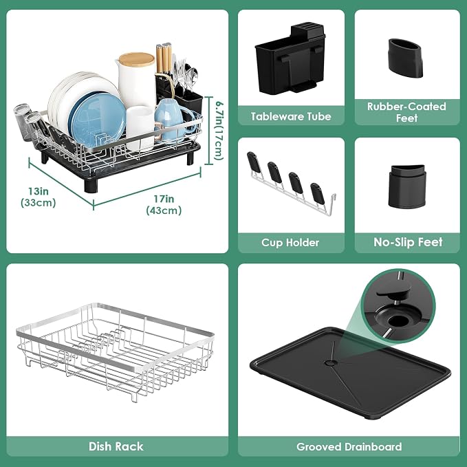 MOUKABAL Stainless Steel Dish Drying Rack - Image 3