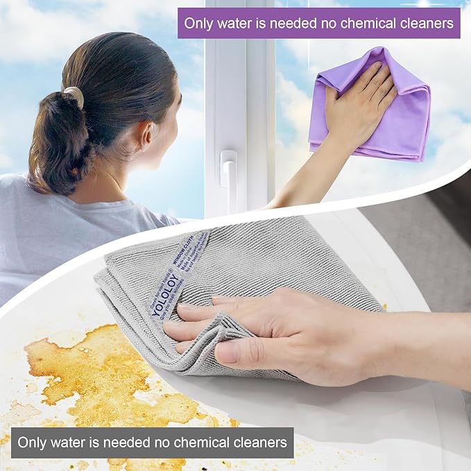Basic Package - Microfiber 2-Pack Window Cloth. Just Water - Without Leaving - Image 3