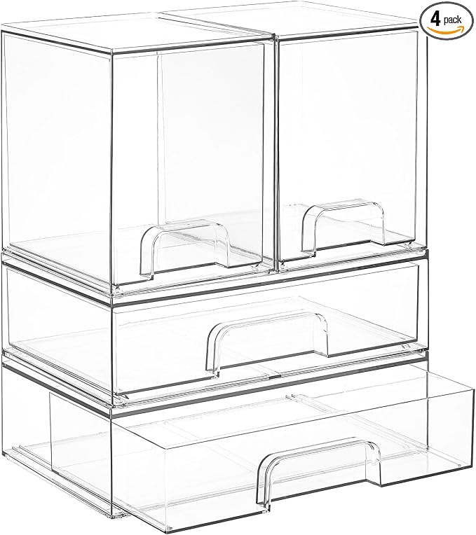 Vtopmart Clear Stackable Storage Drawers Set of 4, Baby Bottle Organizer | by Vtopmart