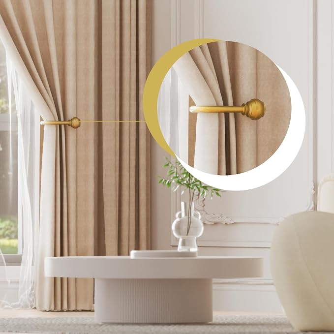 Hion Curtain Holdbacks Gold 2pcs, Curtain Tiebacks Wall Mounted Hooks | Curtain - Image 4
