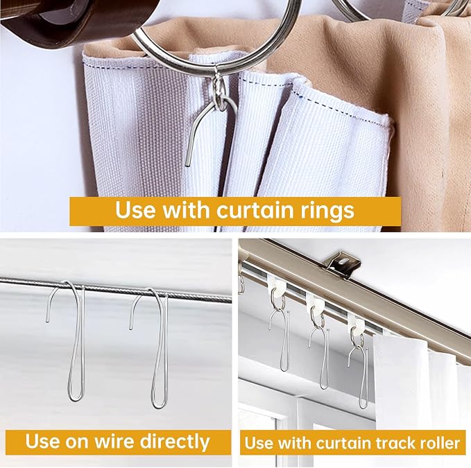 50 Pack Heavy Duty Metal Pinch Pleat Curtain Drapery Hooks, 2.68 Inch | - Image 3