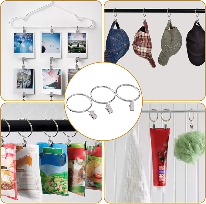 Lansian 44 Pack Curtain Rings - Image 3