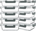 10 Packs 30 oz Glass Meal Prep Containers by KOMUEEUS