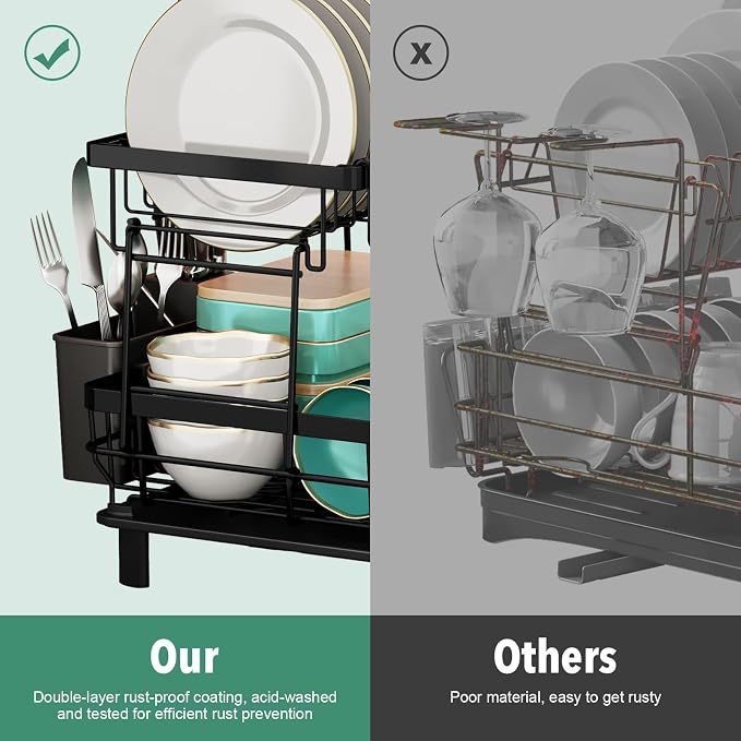 MOUKABAL 2 Tier Dish Drying Rack - Image 7