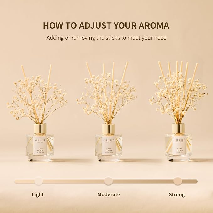 Reed Diffuser Set of 3, Cinnamon Vanilla Lavender Field Moroccan Amber Oil Reed - Image 2