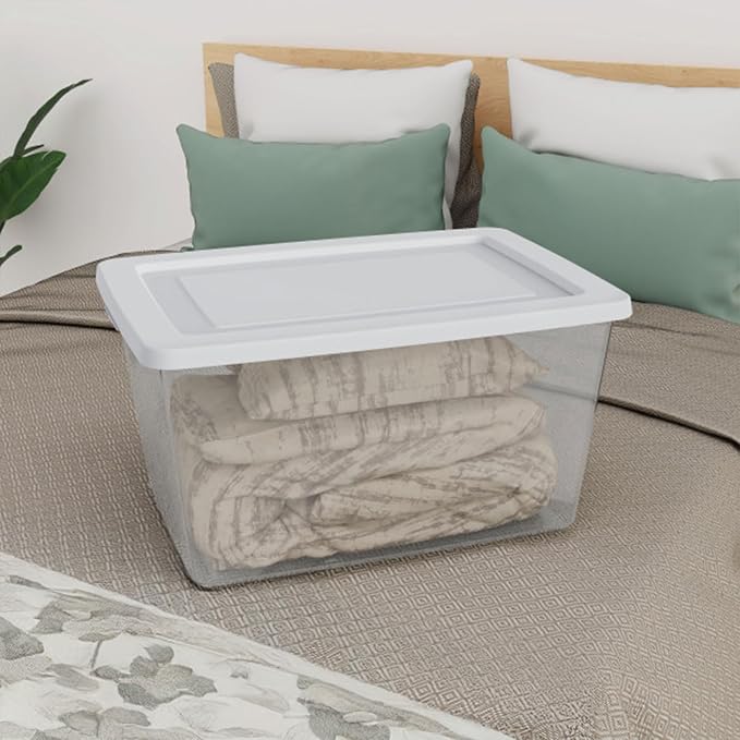 Sterilite Clear Storage Box Stackable Tote, 58 Quart - Image 5