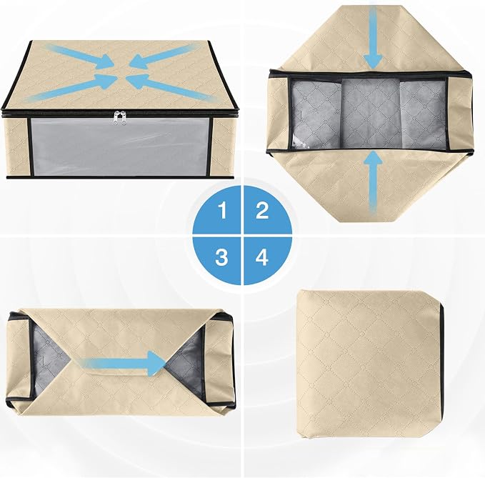 HomeHacks 8-Pack Clothes Organizer Storage Bags, 35L Storage Bins, Reinforced - Image 3