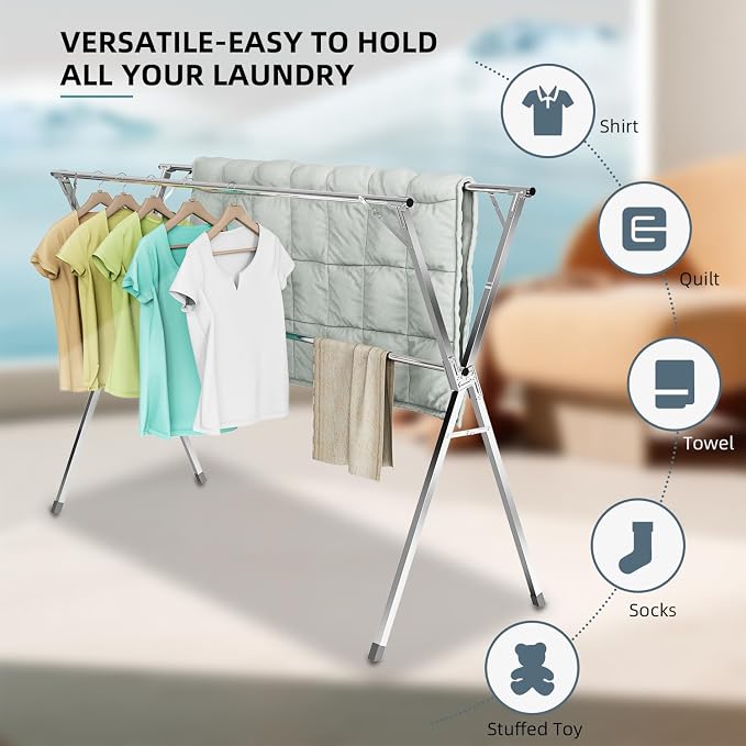 79" Clothes Drying Rack, Laundry Drying Rack Clothing - Image 3