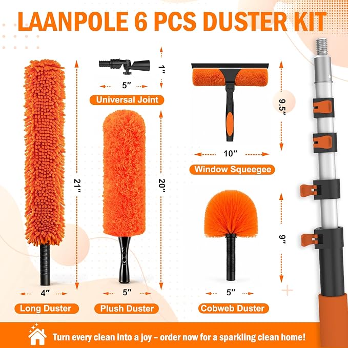 LAANPOLE 20FT High Reach Duster Cleaning Kit - Image 3