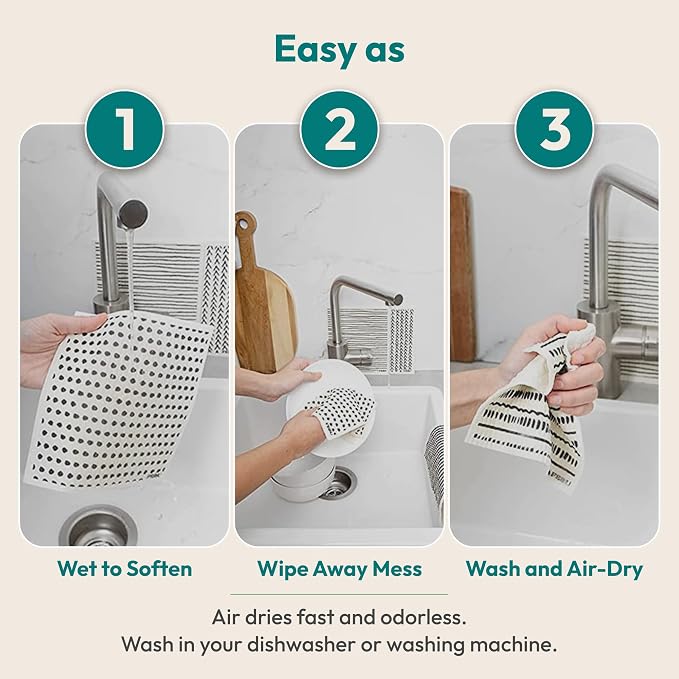 FEBU Swedish Dishcloths for Kitchen, 5 Pack, Vintage Kitchen - Image 7