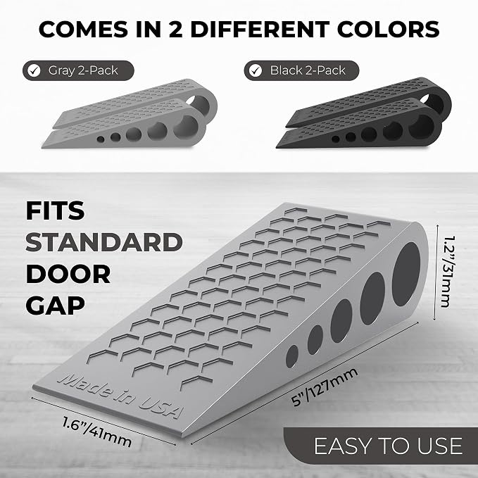 Door Stoppers for Bottom of Door Premium Floor Rubber Door Stop Wedge Made in - Image 3