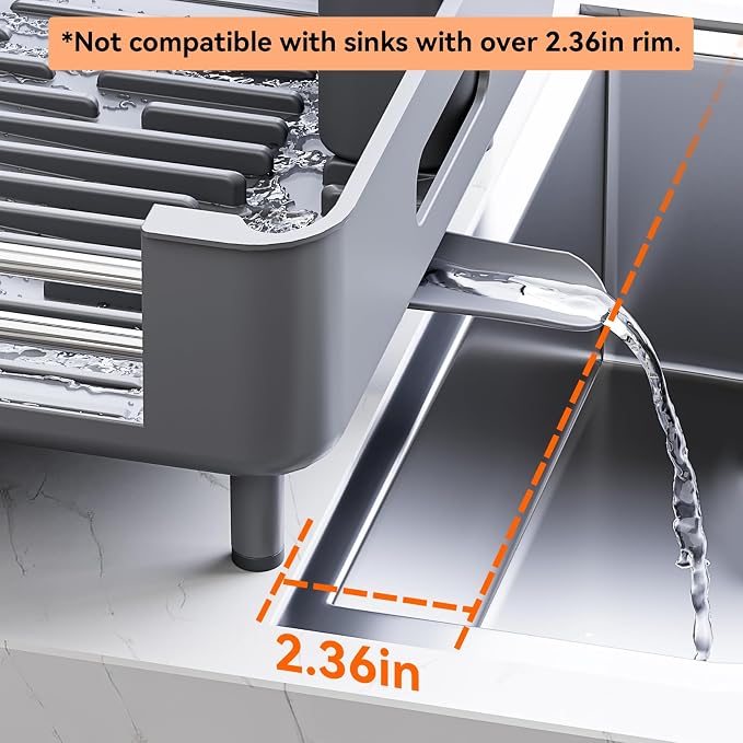 Urackify Extendable Stainless Dish Drying Rack - Image 7