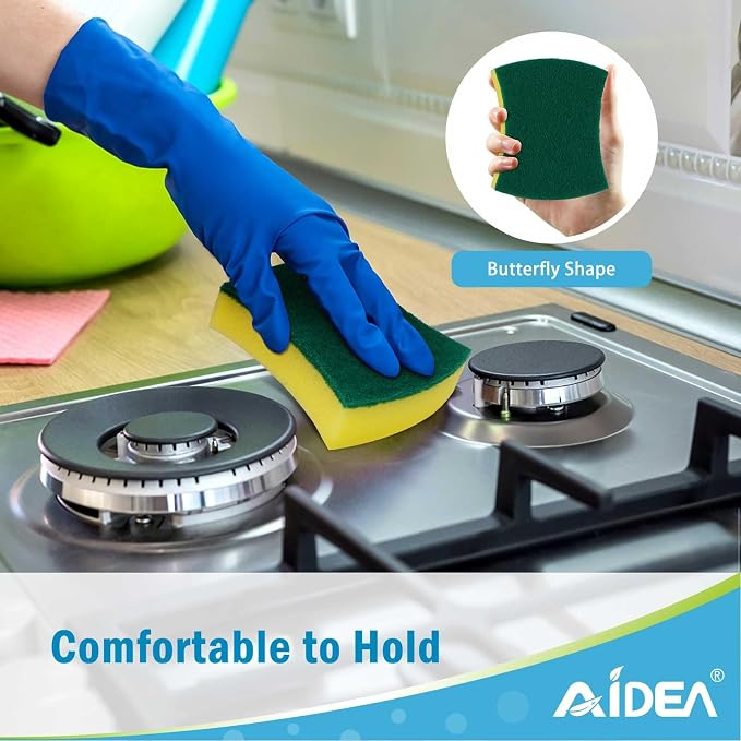 AIDEA Sponges Kitchen, 50-PK Heavy Duty Dish Sponge Kitchen, Scrub Sponges | - Image 5