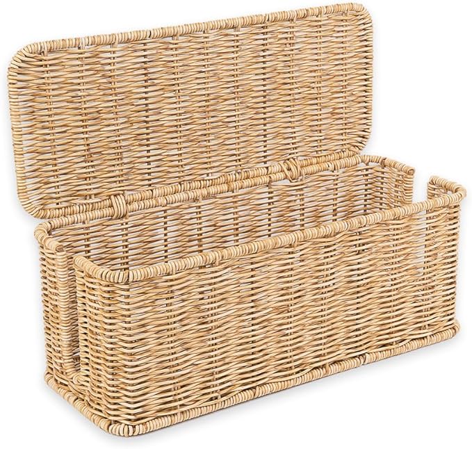 Cable Management Box, Handmade Rattan Cord Organizer by Cantalop