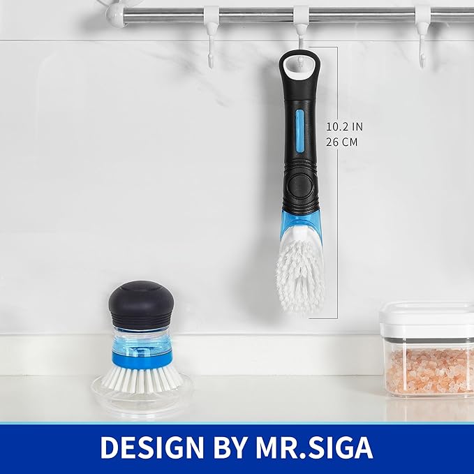 MR.SIGA Soap Dispensing Dish Brush, Kitchen Brush - Image 6