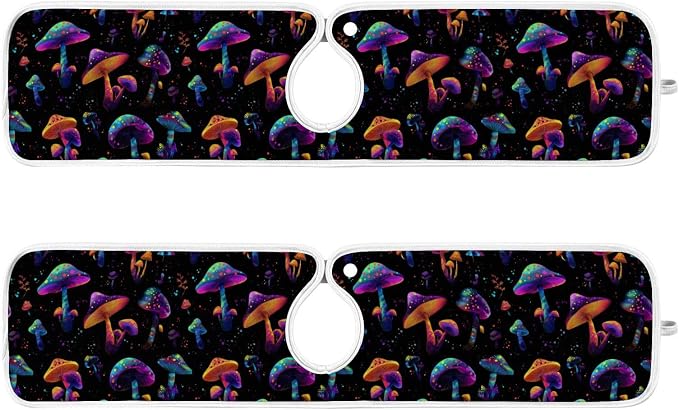 Neon-color Mushrooms Sink Mat for Faucet Sink Splash Guard Faucet Handle Drip - Image 2