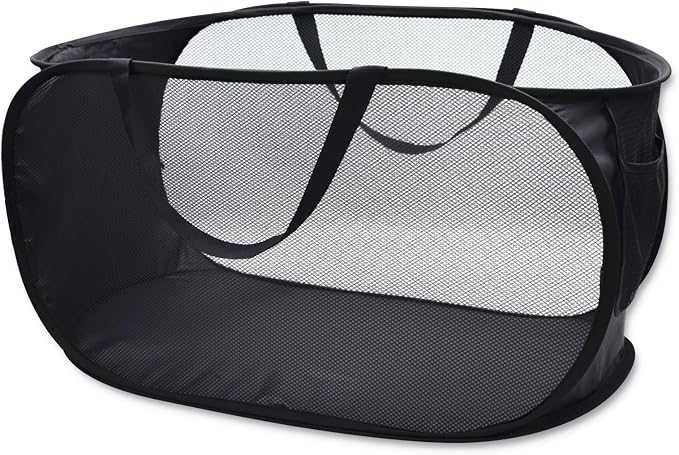 Sturdy Mesh Laundry Hamper Basket Bag, collapsible Pop up by HONOMA