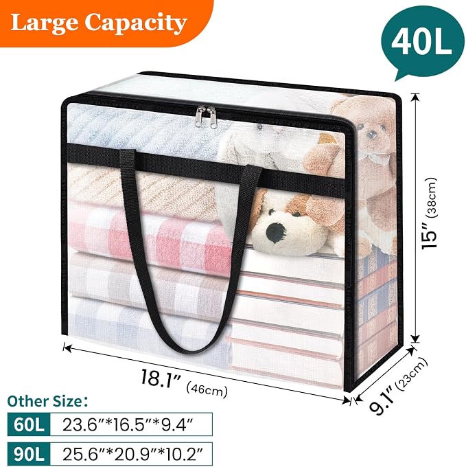 TasticTotes 4 Pack Clear Storage Bags - Image 2