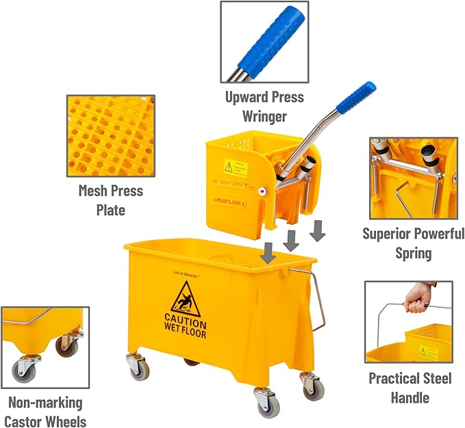 Mind Reader Mop and Bucket Set - Image 6