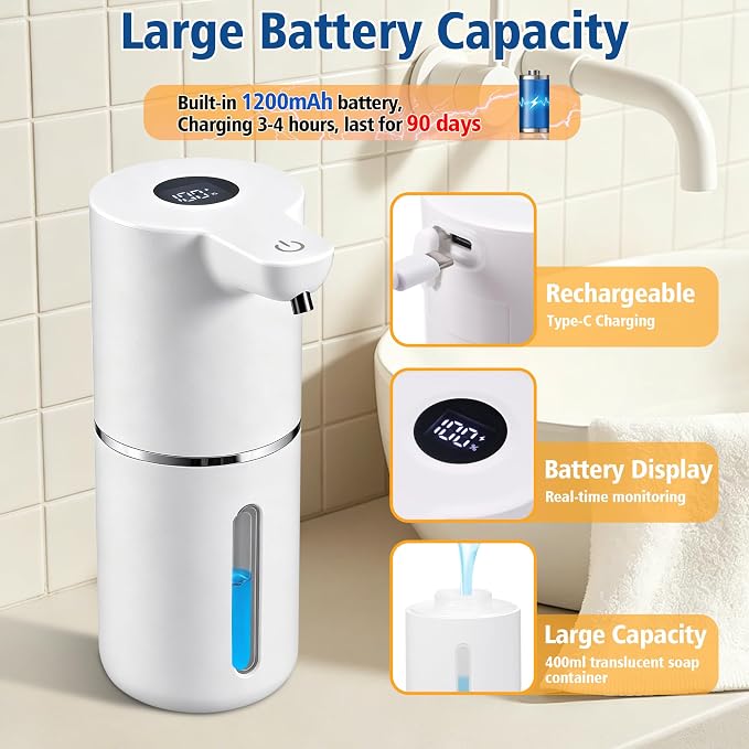 Automatic Liquid Soap Dispenser, Touchless Rechargeable - Image 5