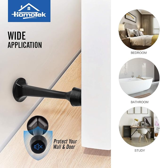 HOMOTEK 4 Pack Heavy Duty Solid Rigid Door Stop - Image 6