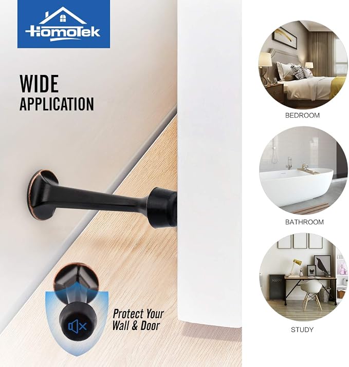 HOMOTEK 4 Pack Heavy Duty Solid Rigid Door Stop - Image 6