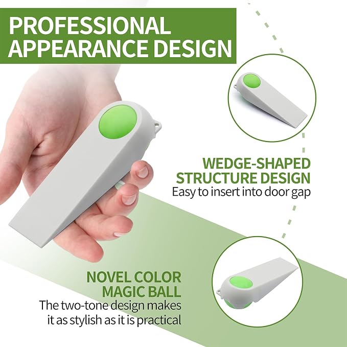 Door Stoppers for Bottom of Door, 2 Pack 3.9", Rubber Door Stopper Wedges - Image 3