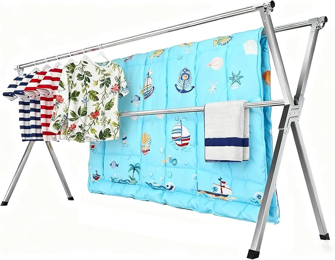 Premium Stainless Steel Clothes Drying Racks 81.5-83 Inches Heavy Duty Drying by Unknown