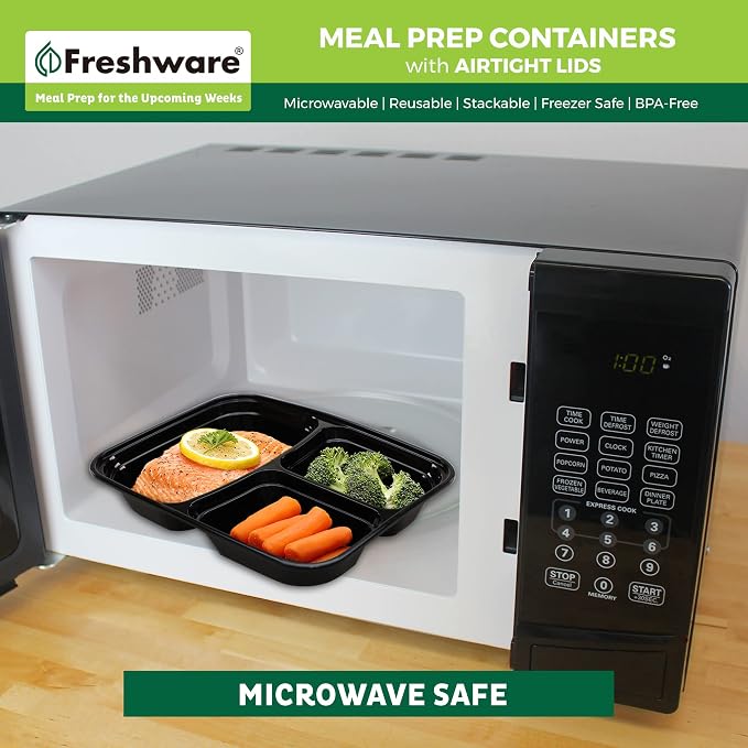 Freshware Meal Prep Containers 3 Compartment - Image 8