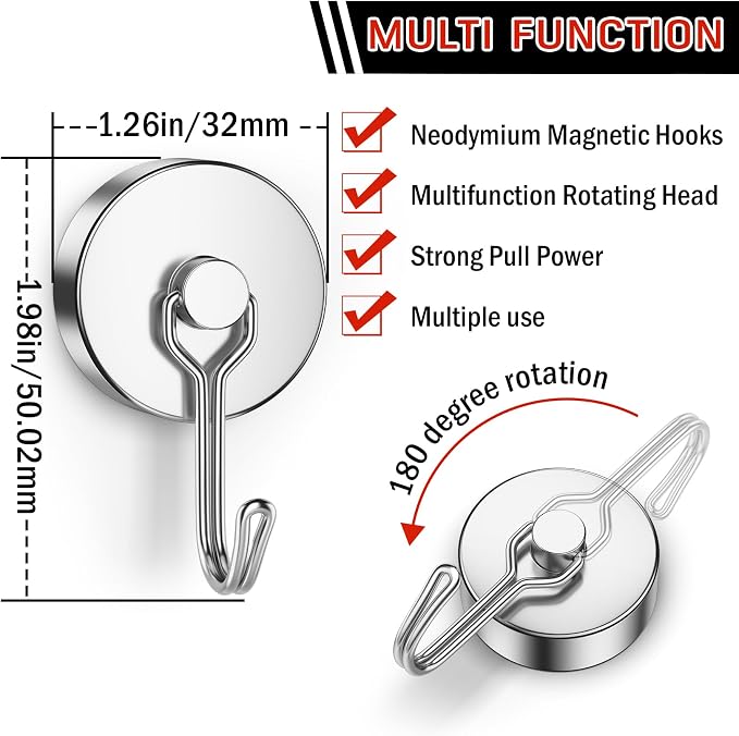 FINDMAG Magnetic Hooks, 100LB+ Magnetic Hooks - Image 7