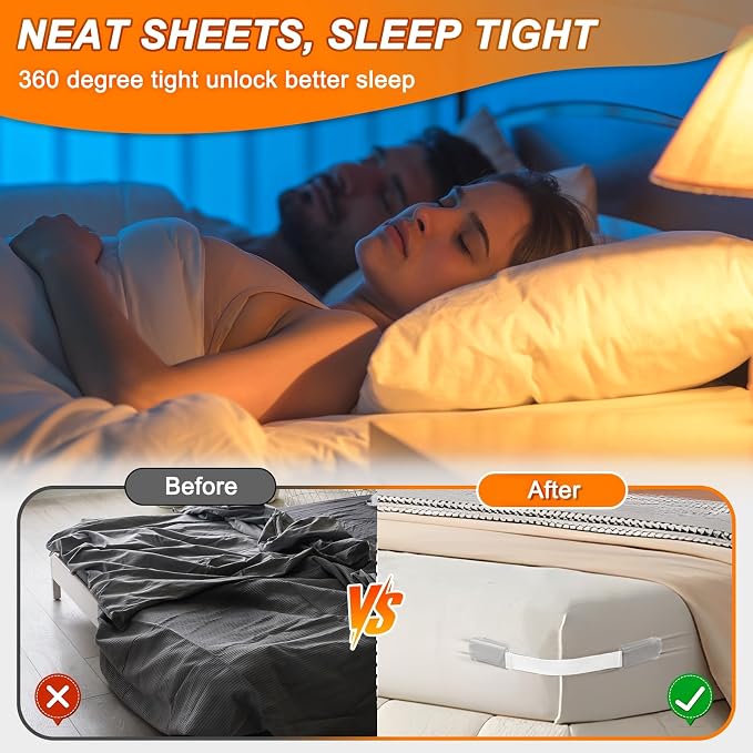 Bed Sheet Holders for Corners, No More Loose Sheets, Easy Installation for Any - Image 3