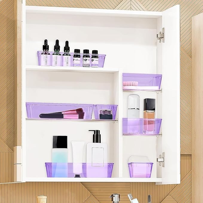 23 PCS Drawer Organizer Set, 5 Size Bathroom and kitchen organizer Trays | - Image 6