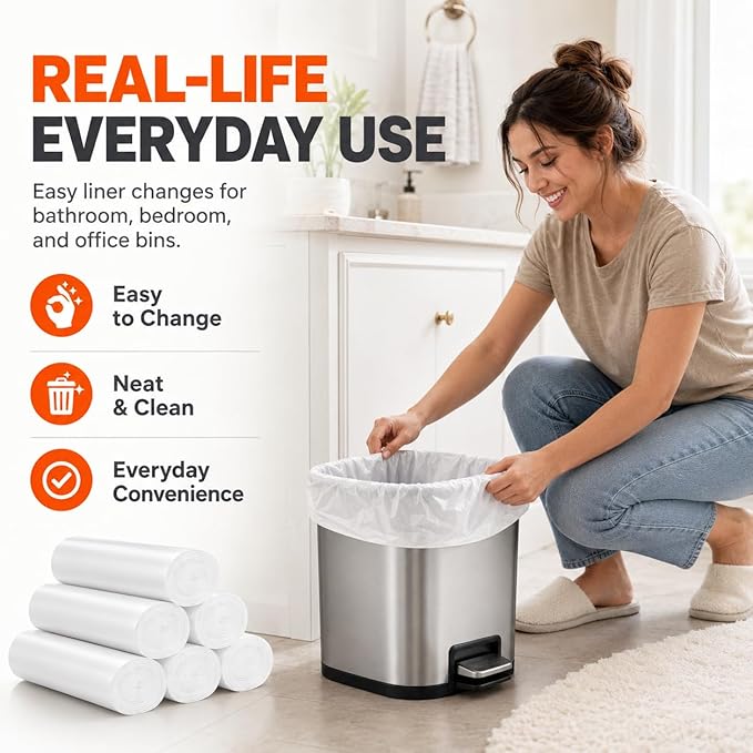 1 Gallon Small Clear Trash Bags Garbage Bags by RayPard, fit 0.5, 1 Gal Waste - Image 5