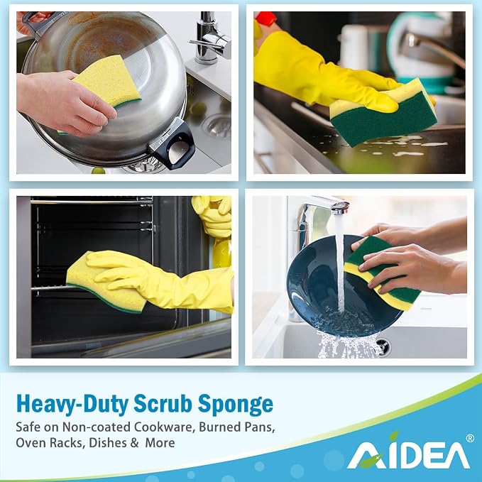 AIDEA Sponges Kitchen, Heavy-Duty Scrub Sponge, Sponges - Image 4