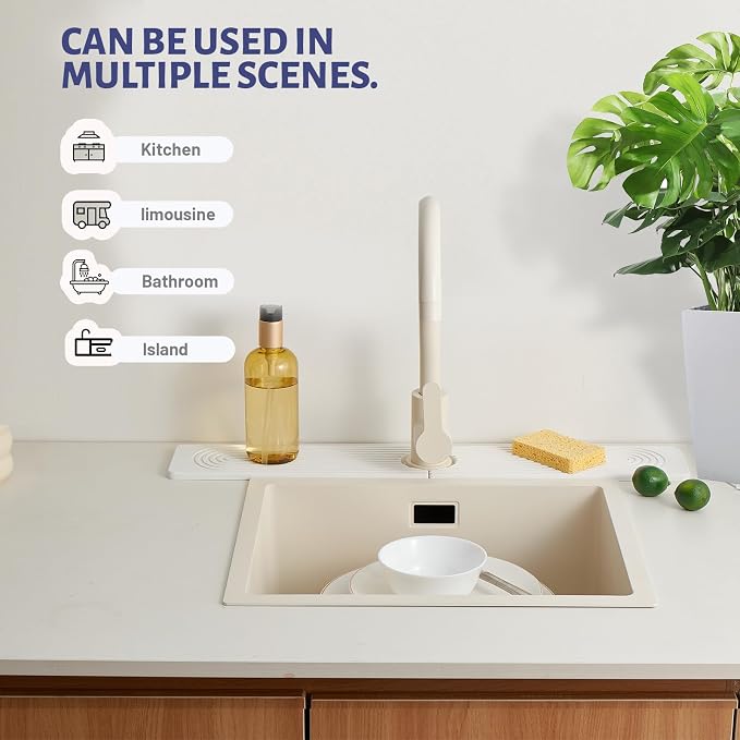 30 Inch Stone Faucet Mat for Kitchen Sink quick dry around faucet | Sink Splash - Image 7