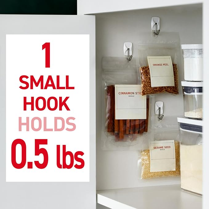 Command Small White Wire Hooks, 16 Hooks, 24 Strips | Damage-Free Hanging - Image 3