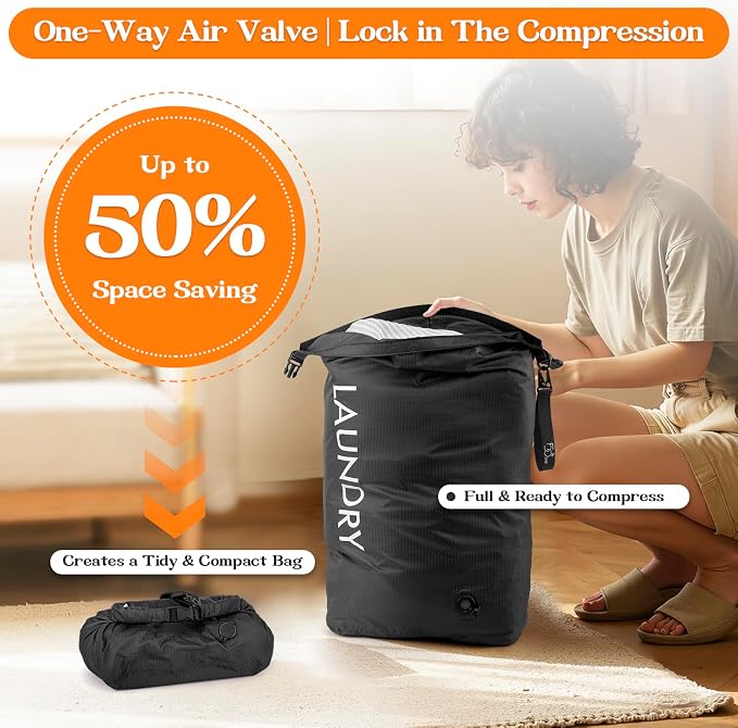 Compression Laundry Bag, Waterproof Travel Storage - Image 4