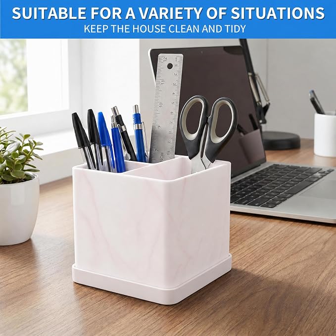 Silicone Toothbrush Holders for Bathrooms Marble Pink, 3-Slot Electric - Image 9