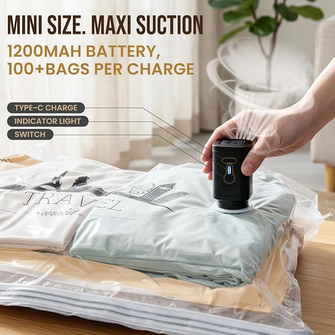 TAILI Vacuum Storage Bags with Electric Pump, 12 Pack | Vacuum Seal Bags - Image 3