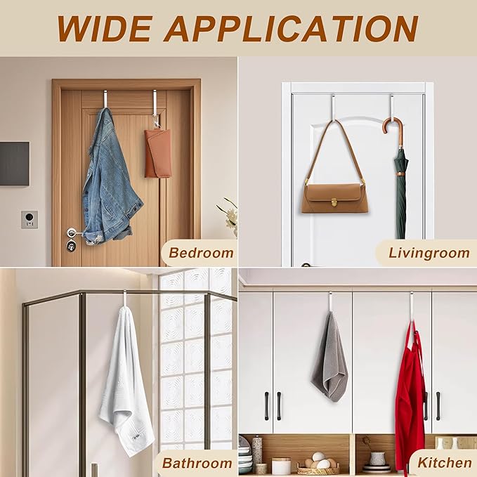 Over The Door Hooks 2 Pack – Heavy Duty Door Hanger Hooks - Image 4