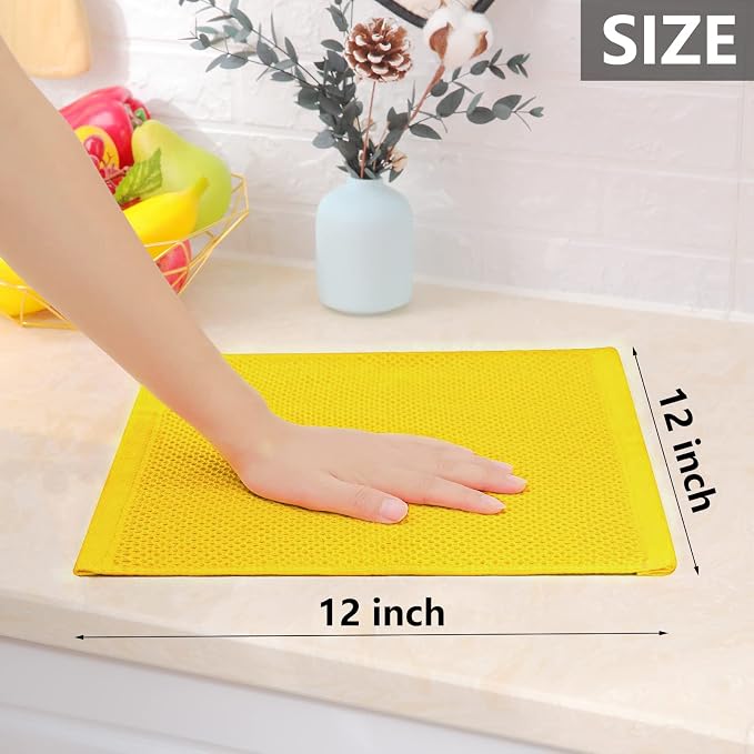 Homaxy 100% Cotton Waffle Weave Kitchen Dish Cloths 12-Pack, Ultra Soft - Image 5