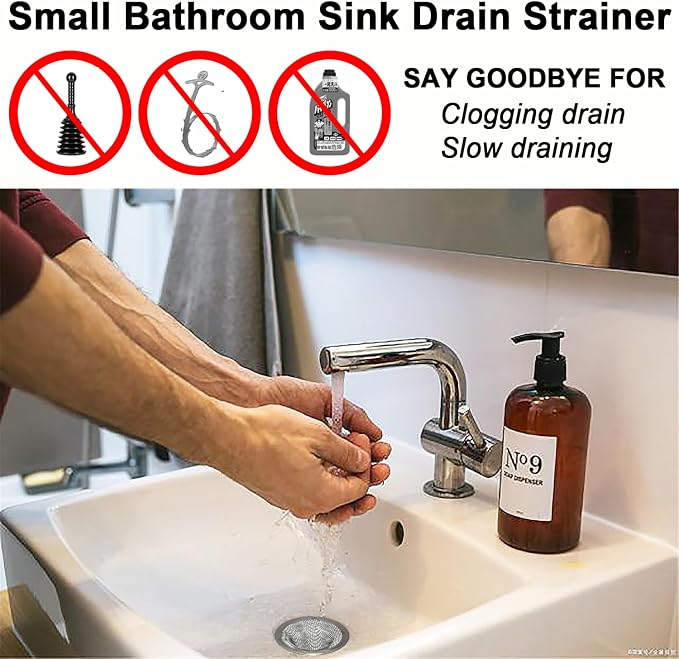 1.0" Small Drain Strainer, Sink Drain Hair Catcher, Bathroom Sink Drain Strainer - Image 6