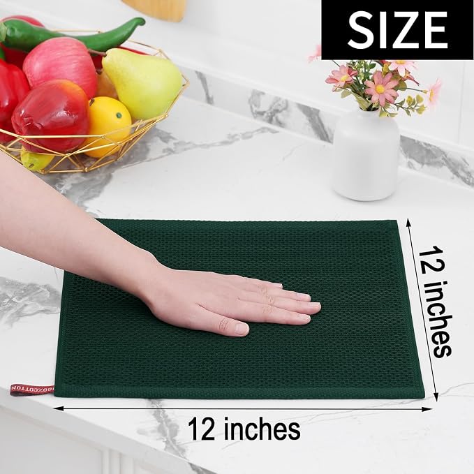 Homaxy 100% Cotton Waffle Weave Kitchen Dish Cloths 18-Pack, Ultra Soft - Image 5
