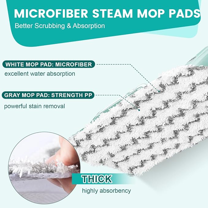 6 Pack Steam Mop Replacement Pads Compatible - Image 4