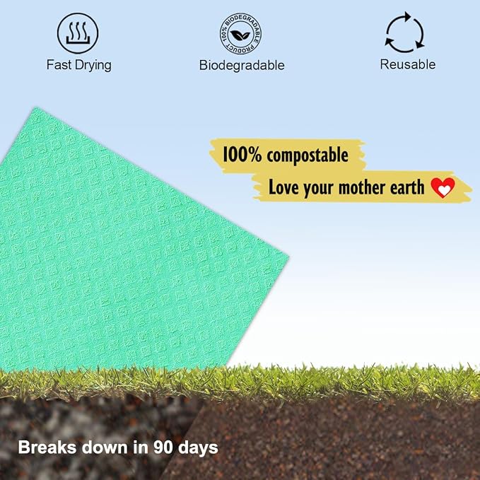 MoLKENE Swedish Dishcloths for Kitchen, 10 Pack Reusable Paper Towels | - Image 7