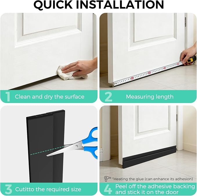 Hojoy Under Door Draft Stopper, Door Weather Stripping Door Seal, 2 Pack | - Image 5