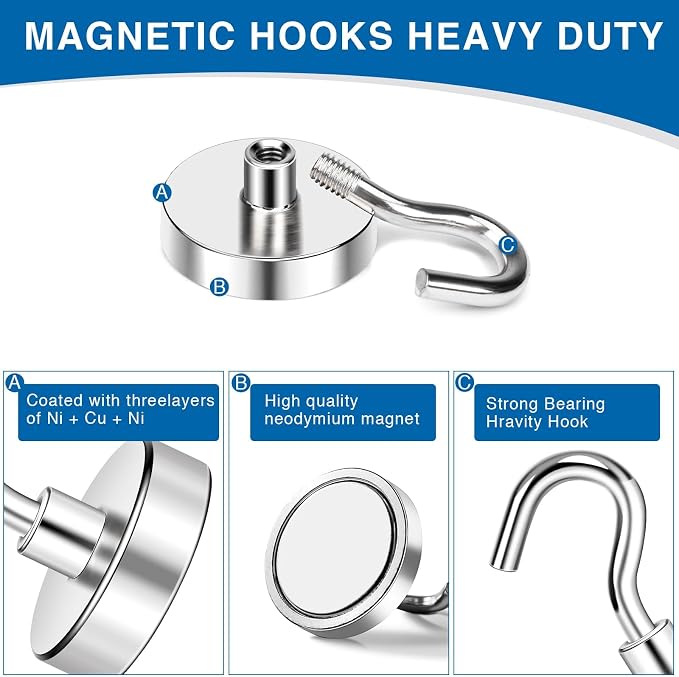 LOVIMAG Magnetic Hooks for Cruise Essentials 2026 Cabins Door 12 Pack-50LBS - Image 4