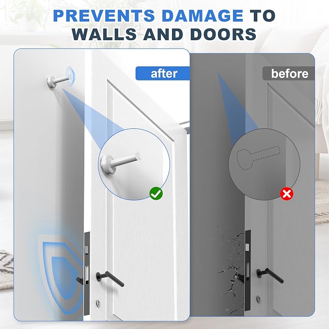 2 Pack Door Stops, Stainless Steel Door Stoppers, No Drilling Door Stops - Image 7