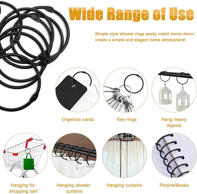 Shower Curtain Hooks Rings, Glide Smoothly Round Shower Rings - Image 5